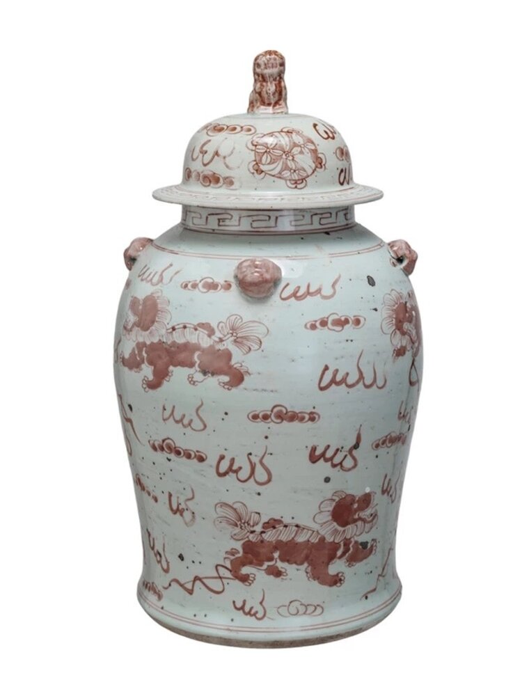 Dapper Home Hand-Painted Porcelain Vintage Reproduction Ginger Jar