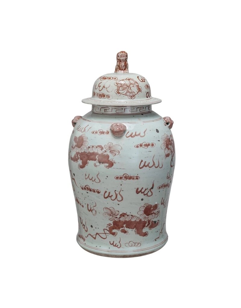 Dapper Home Hand-Painted Porcelain Vintage Reproduction Ginger Jar