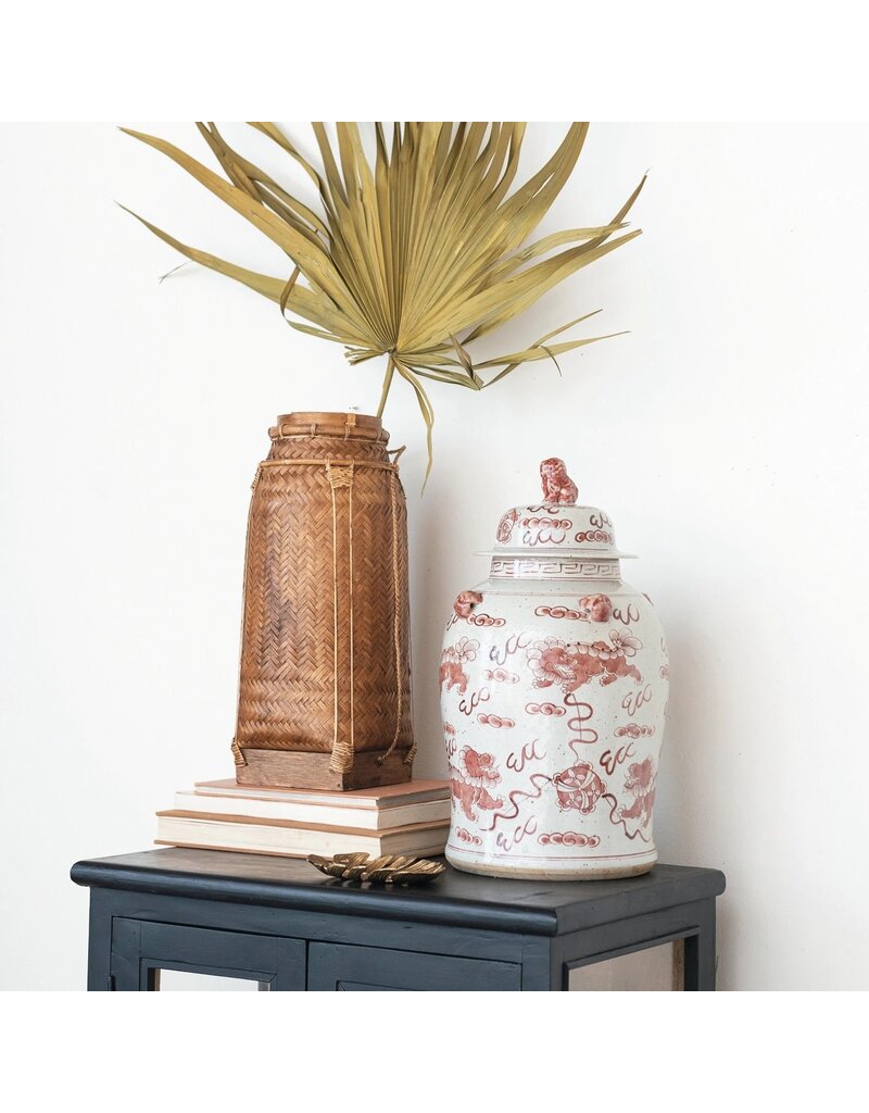 Dapper Home Hand-Painted Porcelain Vintage Reproduction Ginger Jar