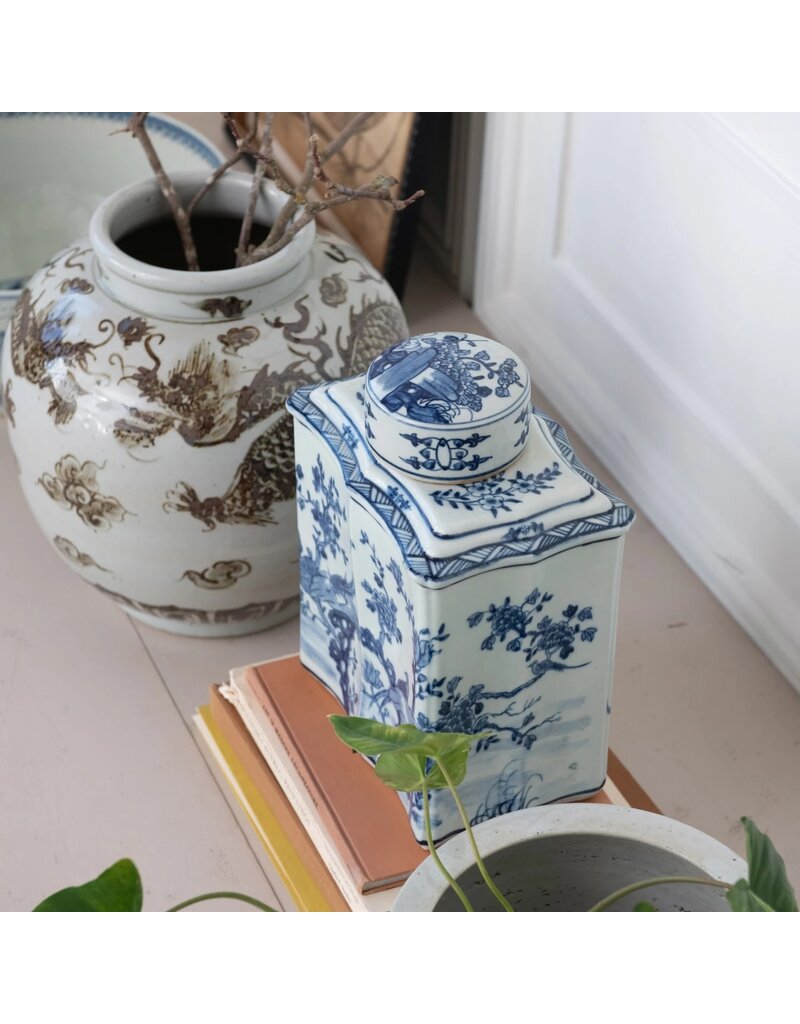 Dapper Home Hand-Painted Porcelain Vintage Reproduction Ginger Jar