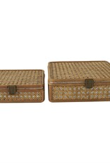 Jes & Gray Wooden Wicker Box, Set of 2