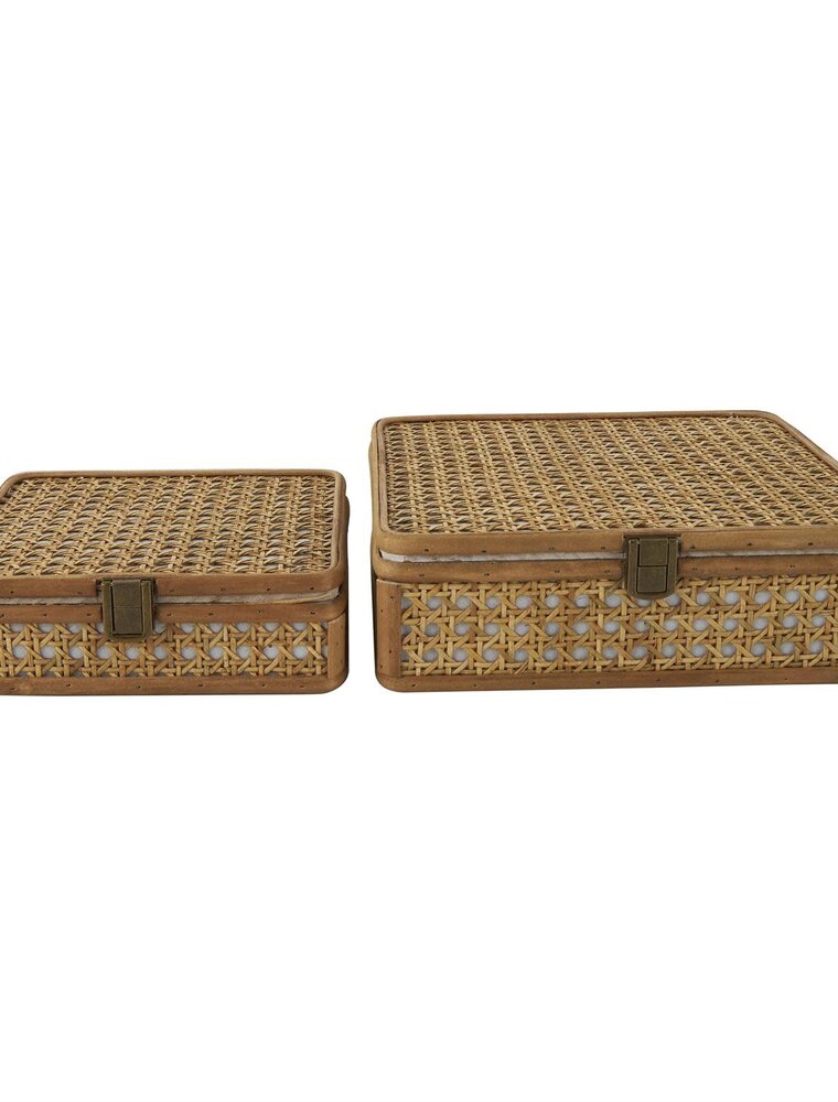 Jes & Gray Wooden Wicker Box, Set of 2