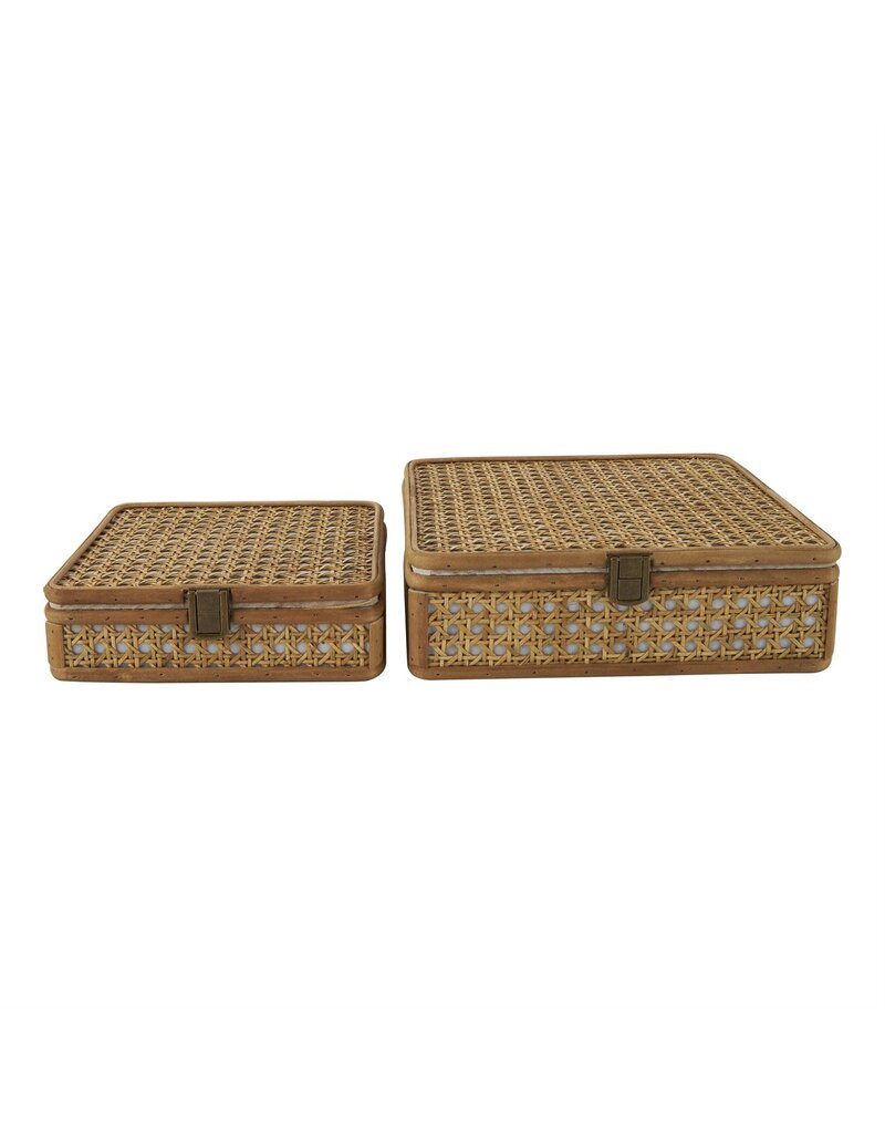 Jes & Gray Wooden Wicker Box, Set of 2
