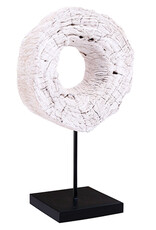 Atlier Home Round Decor White Teak on Base