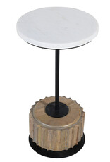 Atlier Home Artemis Martini Table w/Marble, Light Tobacco