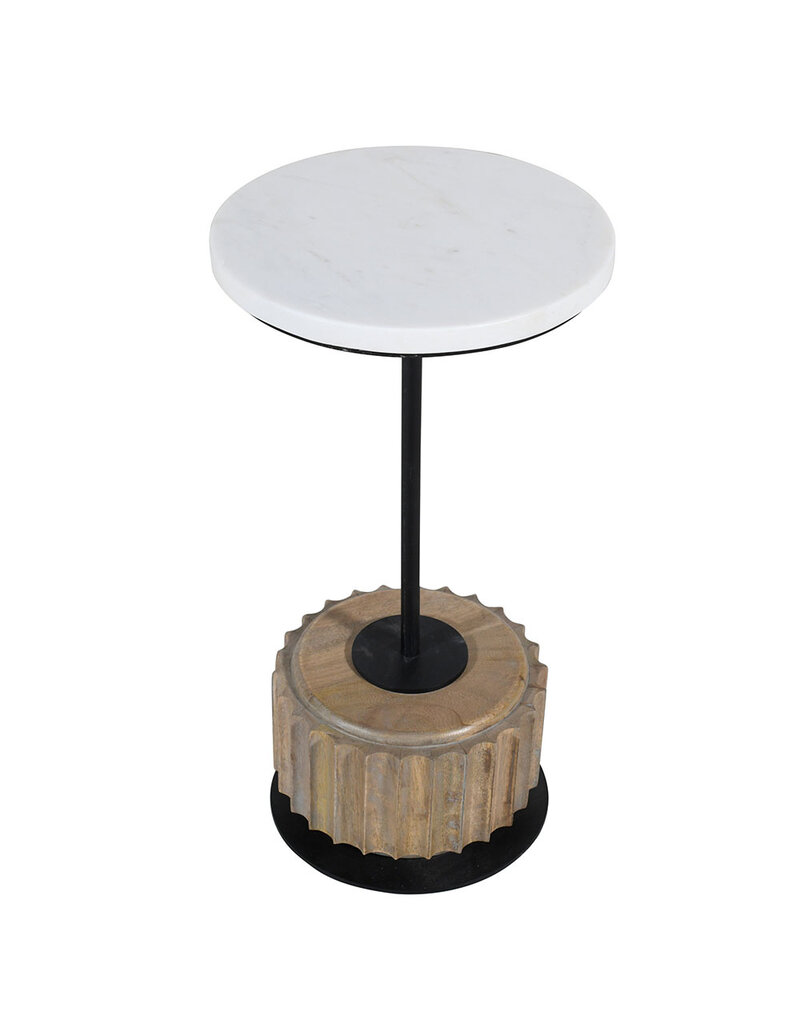 Atlier Home Artemis Martini Table w/Marble, Light Tobacco