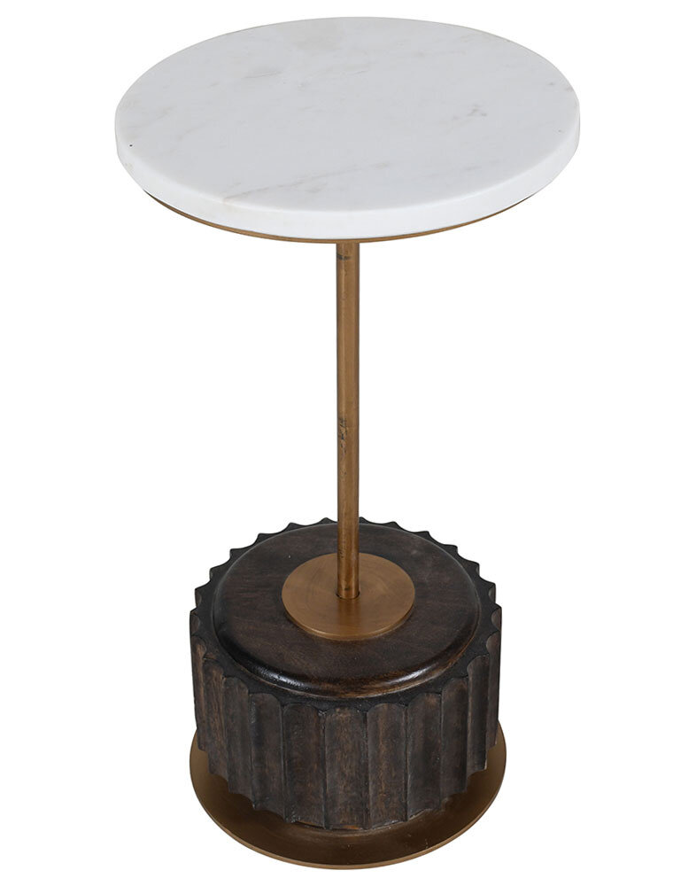 Atlier Home Artemis Martini Table w/Marble, Walnut