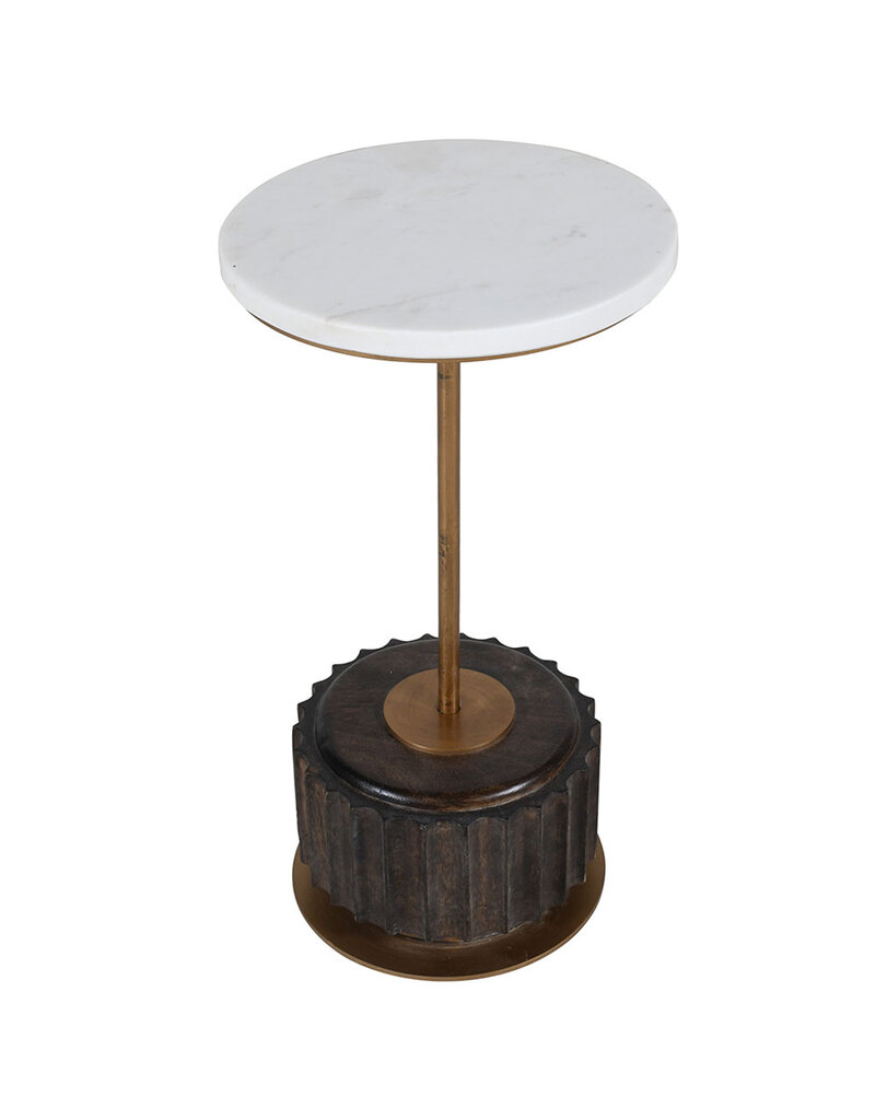 Atlier Home Artemis Martini Table w/Marble, Walnut
