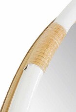 Marina 35" Marina Round Rattan Mirror, White