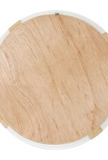 Marina 35" Marina Round Rattan Mirror, White