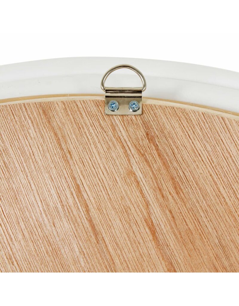 Marina 35" Marina Round Rattan Mirror, White