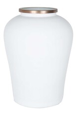 Ophelia Ophelia Tall Vase, White and Brass