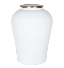 Ophelia Ophelia Tall Vase, White and Brass