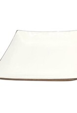 Enameled Large Enamel & Mango Square Bowl, White, EACH