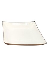 Enameled Small Enamel & Mango Square Bowl, White, EACH
