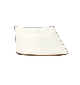 Enameled Small Enamel & Mango Square Bowl, White, EACH