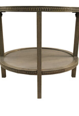 Taylor Taylor 28" Round Side Table, Fawn Brown