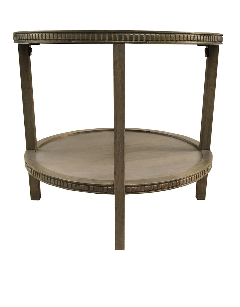 Taylor Taylor 28" Round Side Table, Fawn Brown