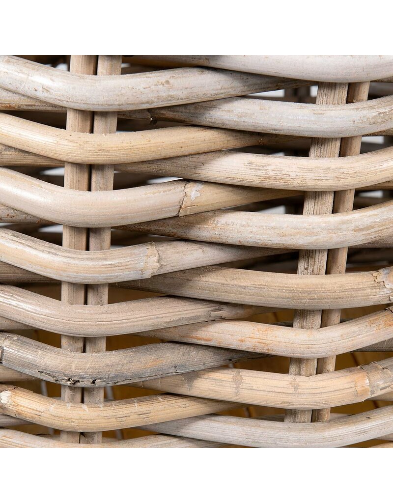 Mona Large Mona Round Rattan Storage Baskets with Wheels, EACH