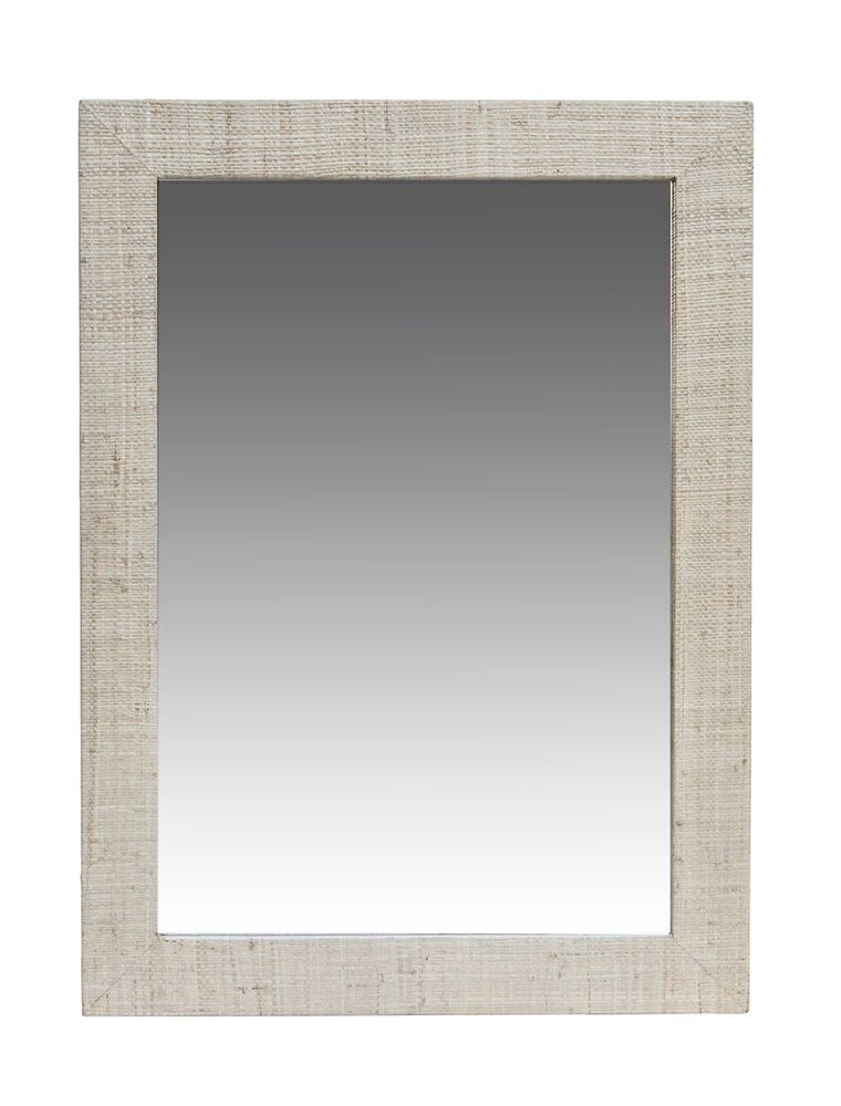 Egypt Sherrod Gemma Gia Rectangular Raffia Frame Mirror, Natural