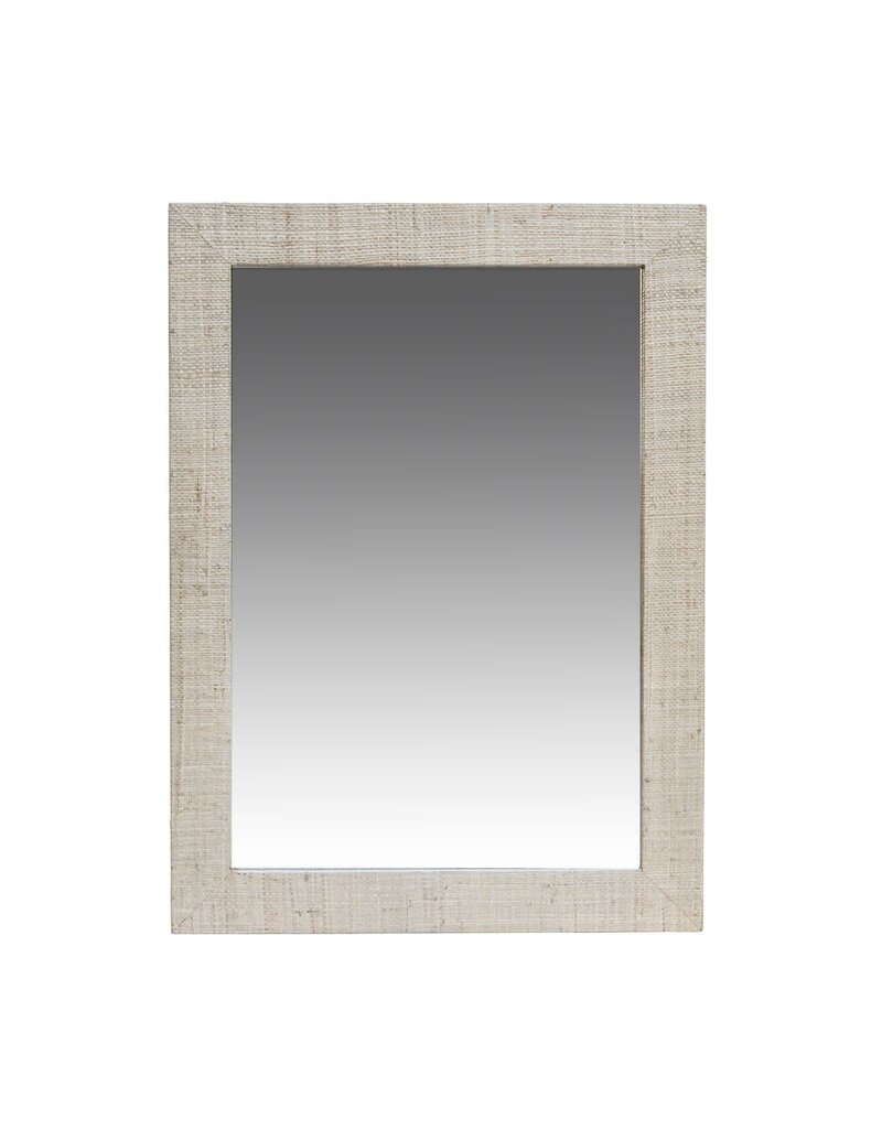 Egypt Sherrod Gemma Gia Rectangular Raffia Frame Mirror, Natural