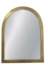Jeffan Antique Arched Metal Frame Mirror, Antique Brass