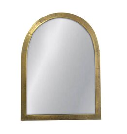 Jeffan Antique Arched Metal Frame Mirror, Antique Brass