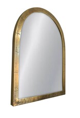 Jeffan Antique Arched Metal Frame Mirror, Antique Brass