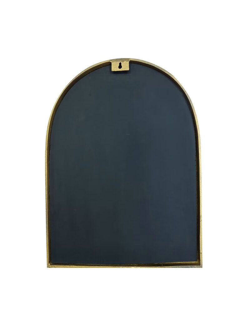 Jeffan Antique Arched Metal Frame Mirror, Antique Brass