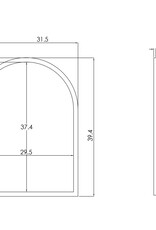 Jeffan Antique Arched Metal Frame Mirror, Antique Brass