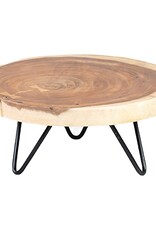 Teak 9" Round Wooden Teak Riser