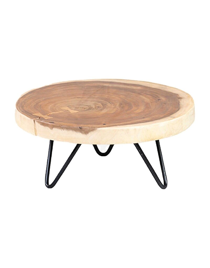 Teak 9" Round Wooden Teak Riser