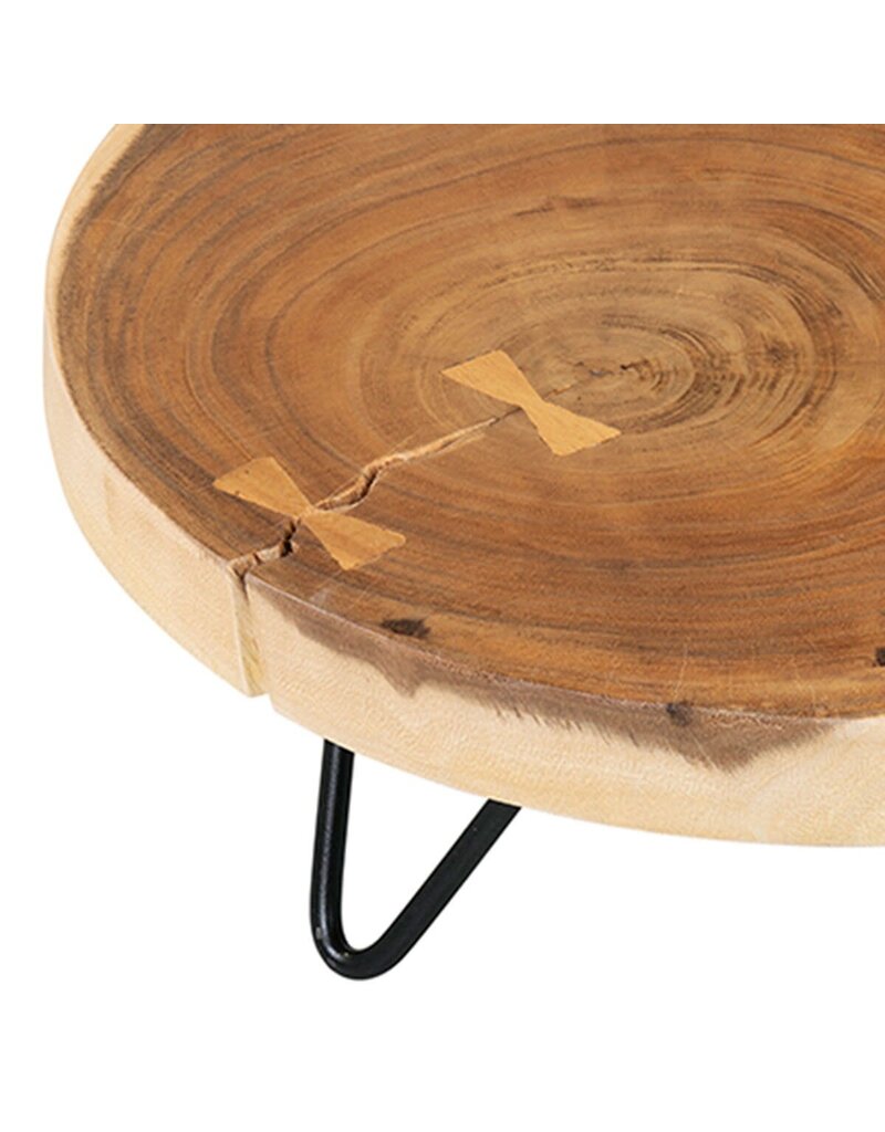 Teak 9" Round Wooden Teak Riser