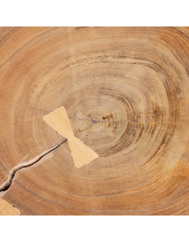 Teak 9" Round Wooden Teak Riser
