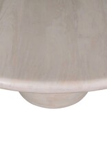 Jeffan 60" Round Sphere Pedestal Dining Table, Whitewash