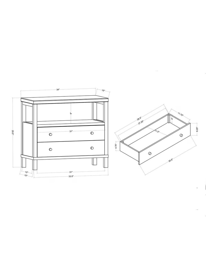 Egypt Sherrod Gemma Gemma 2 Drawer Nightstand - Chestnut Brown