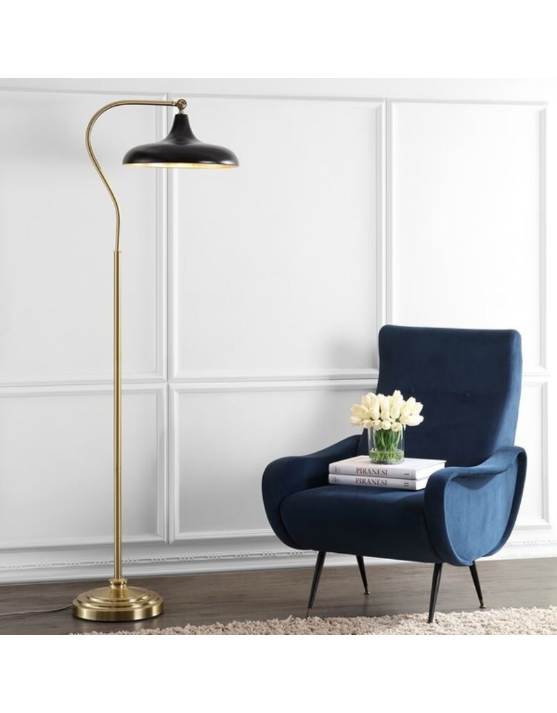 Safavieh Stefan 68" Brass Black Iron Floor Lamp