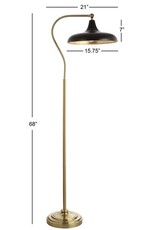 Safavieh Stefan 68" Brass Black Iron Floor Lamp