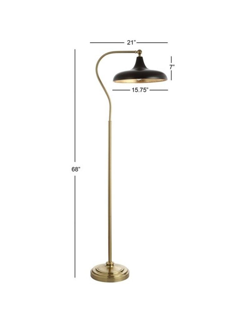 Safavieh Stefan 68" Brass Black Iron Floor Lamp