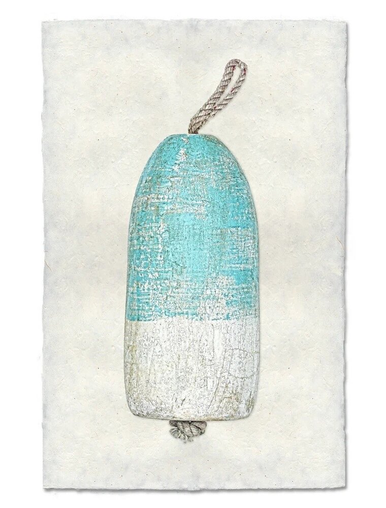 Barloga Studios Turquoise Bouy #1 Print with Rope & Steel Hanger