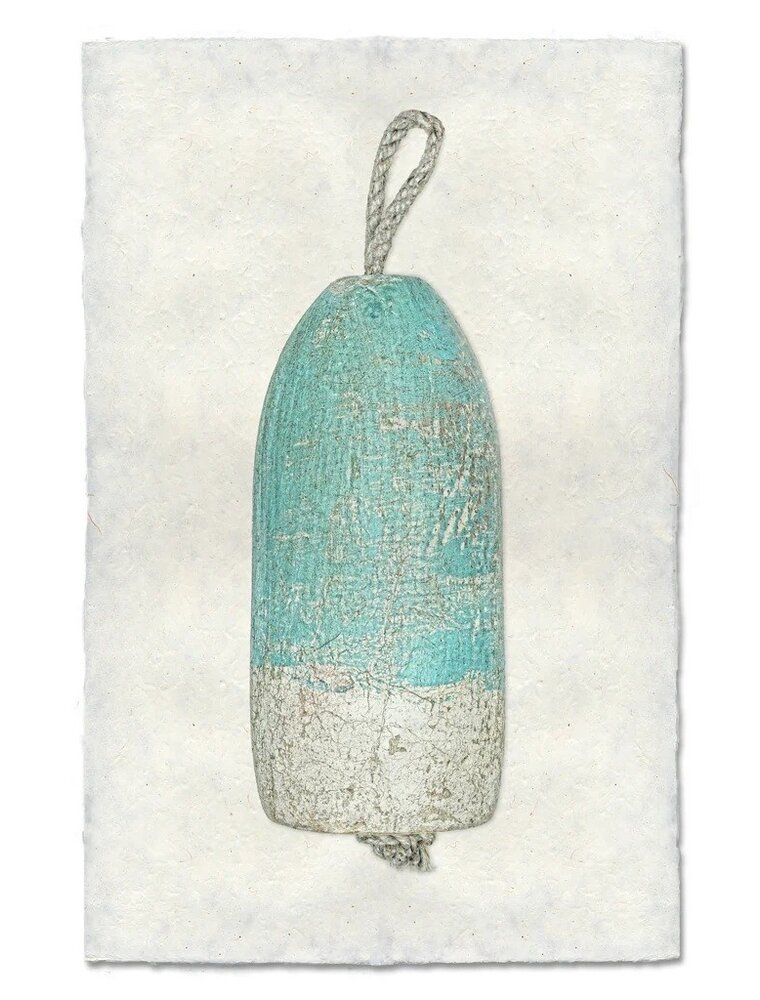 Barloga Studios Turquoise Bouy #2 Print with Rope & Steel Hanger