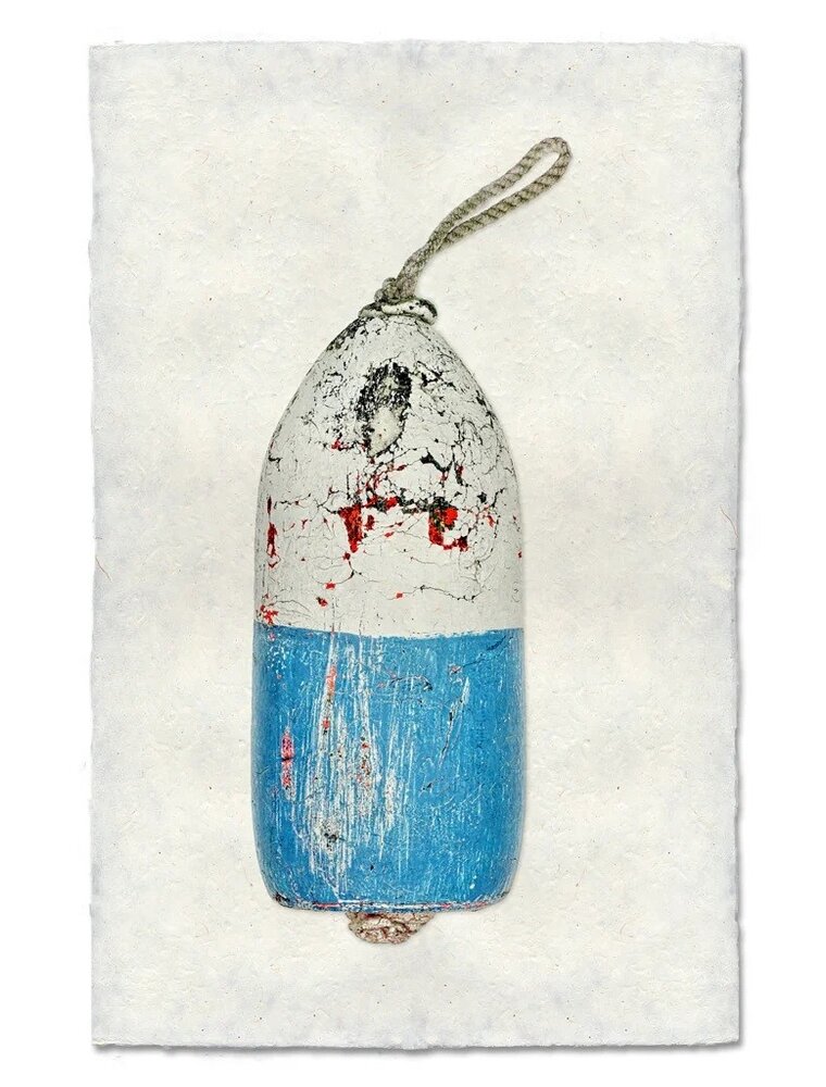 Barloga Studios Blue Bouy #2 Print with Rope & Steel Hanger