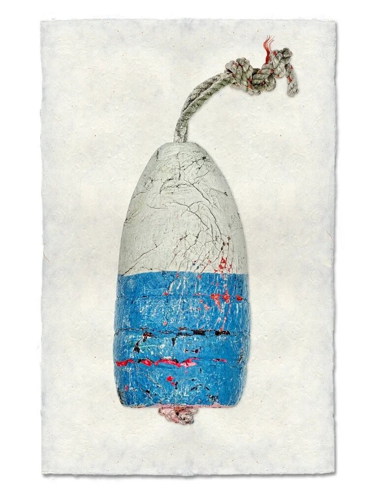 Barloga Studios Blue Bouy #1 Print with Rope & Steel Hanger