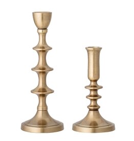 Dapper Home Set of 2 Antique Brass Metal Taper Holder