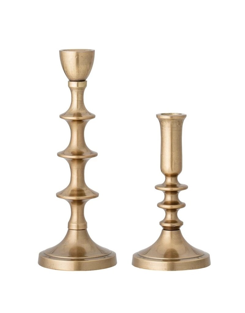Dapper Home Set of 2 Antique Brass Metal Taper Holder