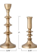 Dapper Home Set of 2 Antique Brass Metal Taper Holder