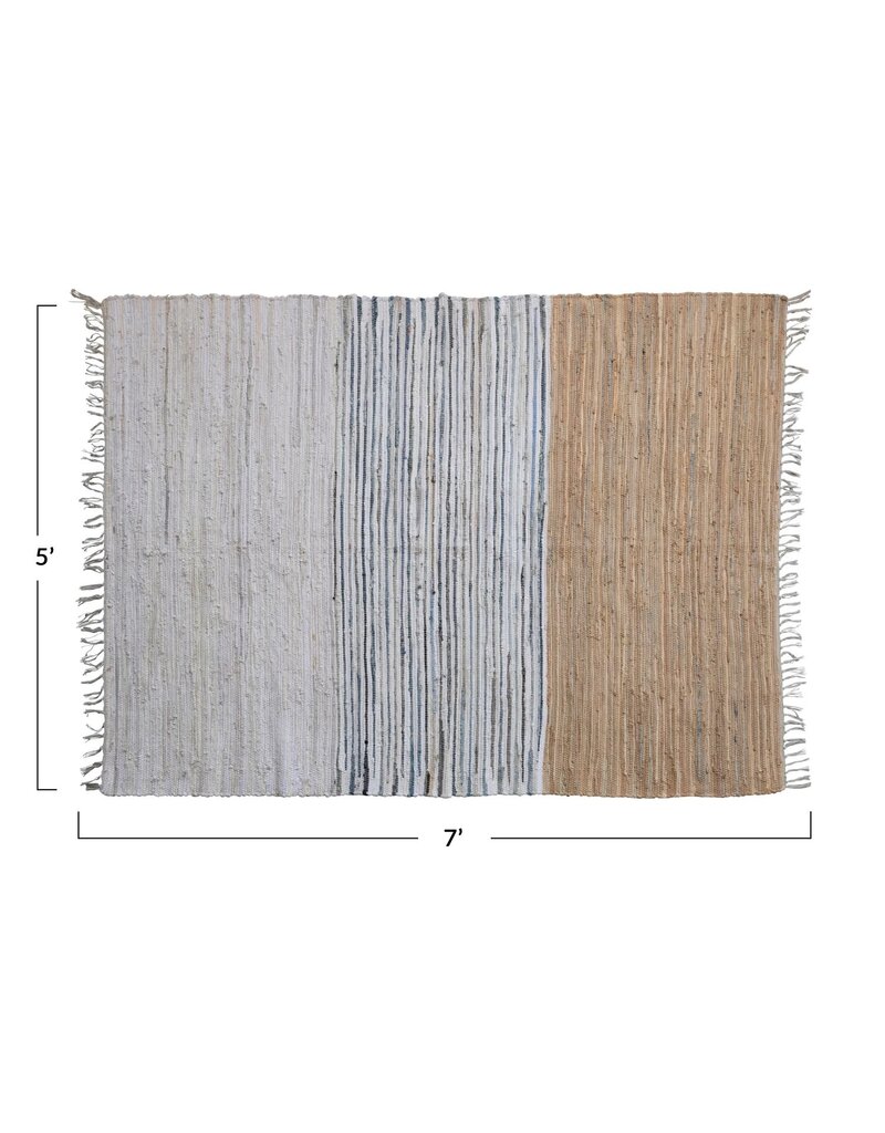 Shoreline 5' x 7' Grey & Tan Woven Cotton Rug