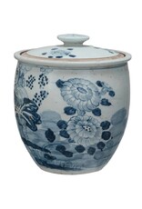 Porcelain Jar w/Lotus Blue & White