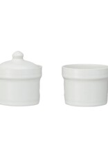 Meadow White Stoneware Stackable Pinch Pot w/Lid, Set of 2