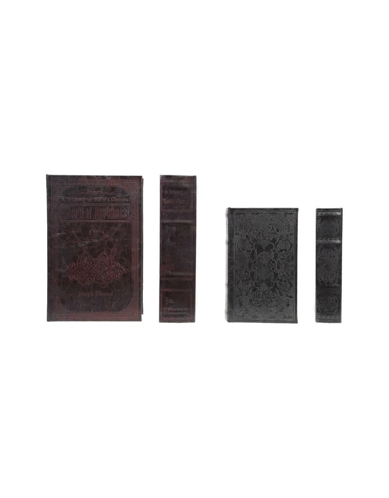 Dapper Home Set of 2 Faux Leather Book Storage Boxes